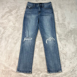 Buckle Black Mom Jeans Womens Size 26 (Fits like 28) Straight Leg Distressed